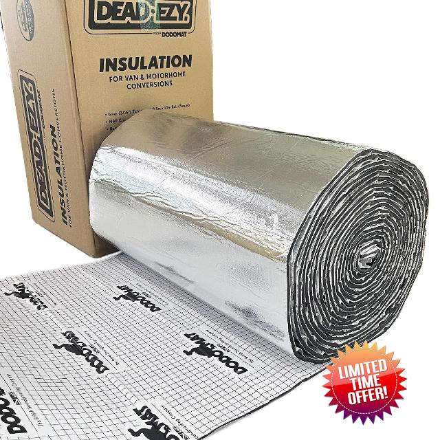 Dodo Mat Dead-EZY Thermal Liner Camper Van Insulation - 0.5m x 10M Roll (5sq.m Coverage)