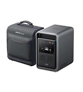 Portable power station with digital display showing 68, front control panel with power outlets, USB ports, and indicator lights. Gray and black rectangular device with ventilation grilles.
